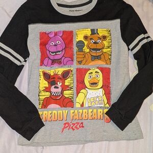 Five Nights at Freddy's Black and Gray Long Sleeve Tee
